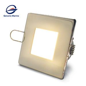 Marine Boat 5W LED Recessed Downlight Marine Ship Stainless Steel Square Ceiling Down Light