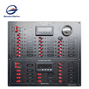 Genuine Marine Custom Toggle Rocker Switch Aluminium Marine Electric Control Panel with Circuit Breaker Panels