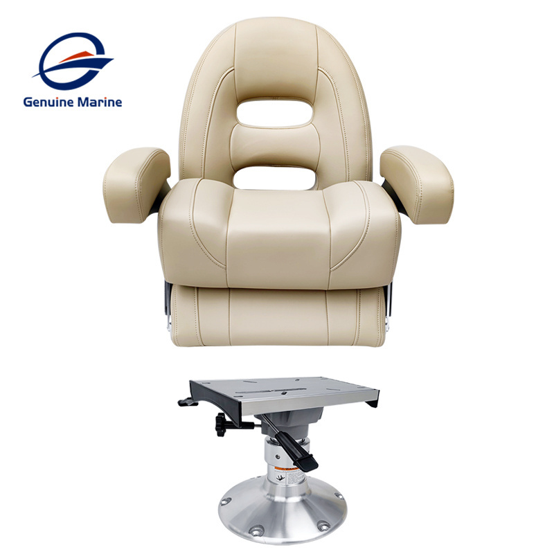 Genuine Marine Boat Captain Seat Marine Grade Swivel Folding Luxury Marine Comfortable Deluxe Boat Seat for Boats