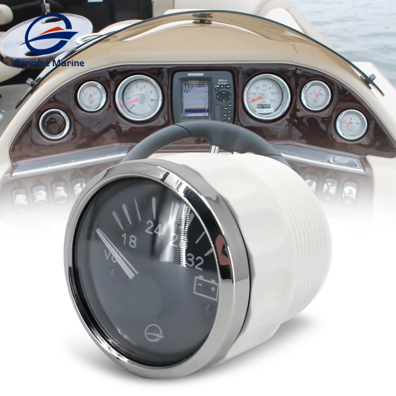 Genuine Marine 52 mm Marine Voltmeter Volt Meter Gauge Car Voltage Gauges for Caravan Boat Marine