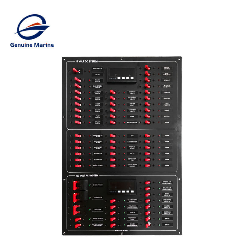 Genuine Marine AC/DC 12V 220V 240V Customized Boat Switch Panel Marine Circuit Breaker Electrical Control Distribution Panel