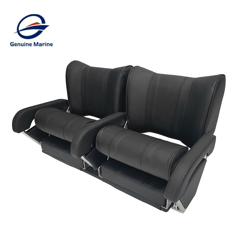 Genuine Marine Swivel Folding Comfortable Marine Seats Pontoon Boat Captain Flip Up Ferry Double Seat For Boats