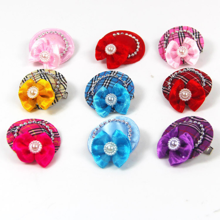 Pet Dog Hair Bows with Rubber Bands for Small Dogs Cats Topknot Headdress Puppy Yorkie Teddy Hair Grooming Accessories