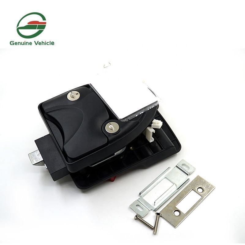 Genuine Vehicle RV Motorhome Black Zine-alloy Electronic Door Lock With Deadbolt Travel Trailer Open Entry Door Latch