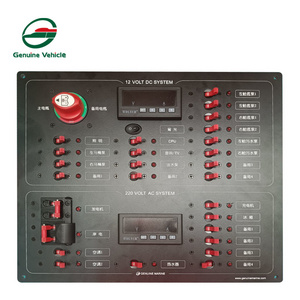 Custom Distribution Panel Button Rocker Switch Panel With Voltmeter Water Gauge For Car RV Caravan