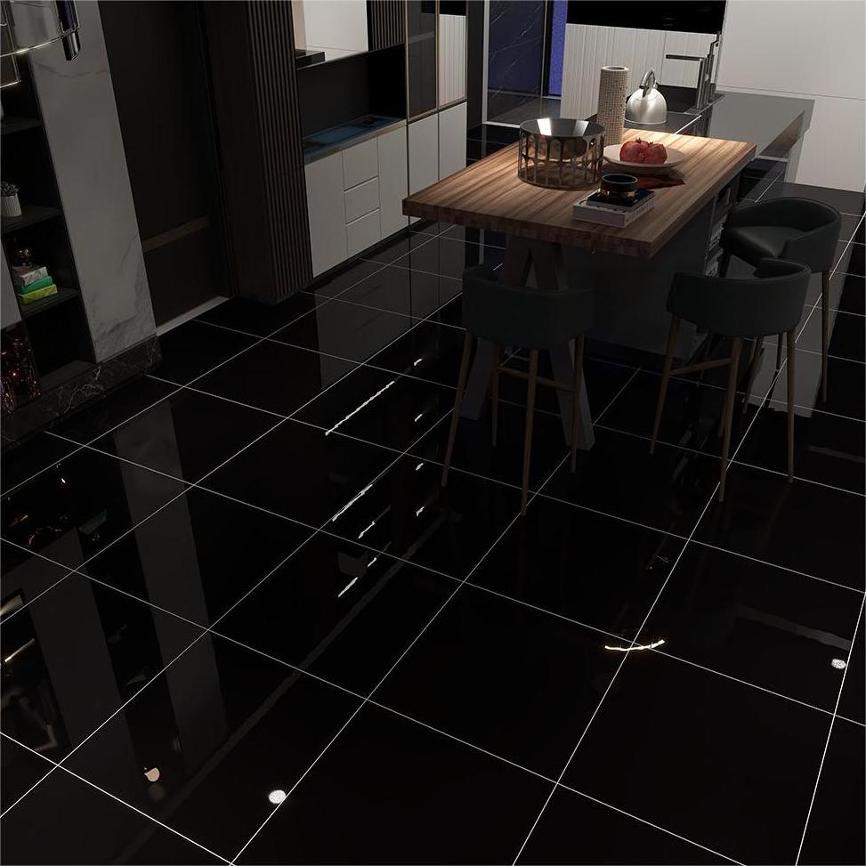 Wholesale Large Polished Super Black Living Room Floor Tiles 60 X60