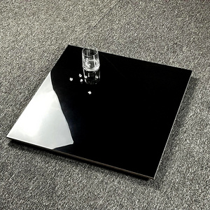 Glossy Dark Black Polished Ceramic Porcelain Floor Tile 600x600