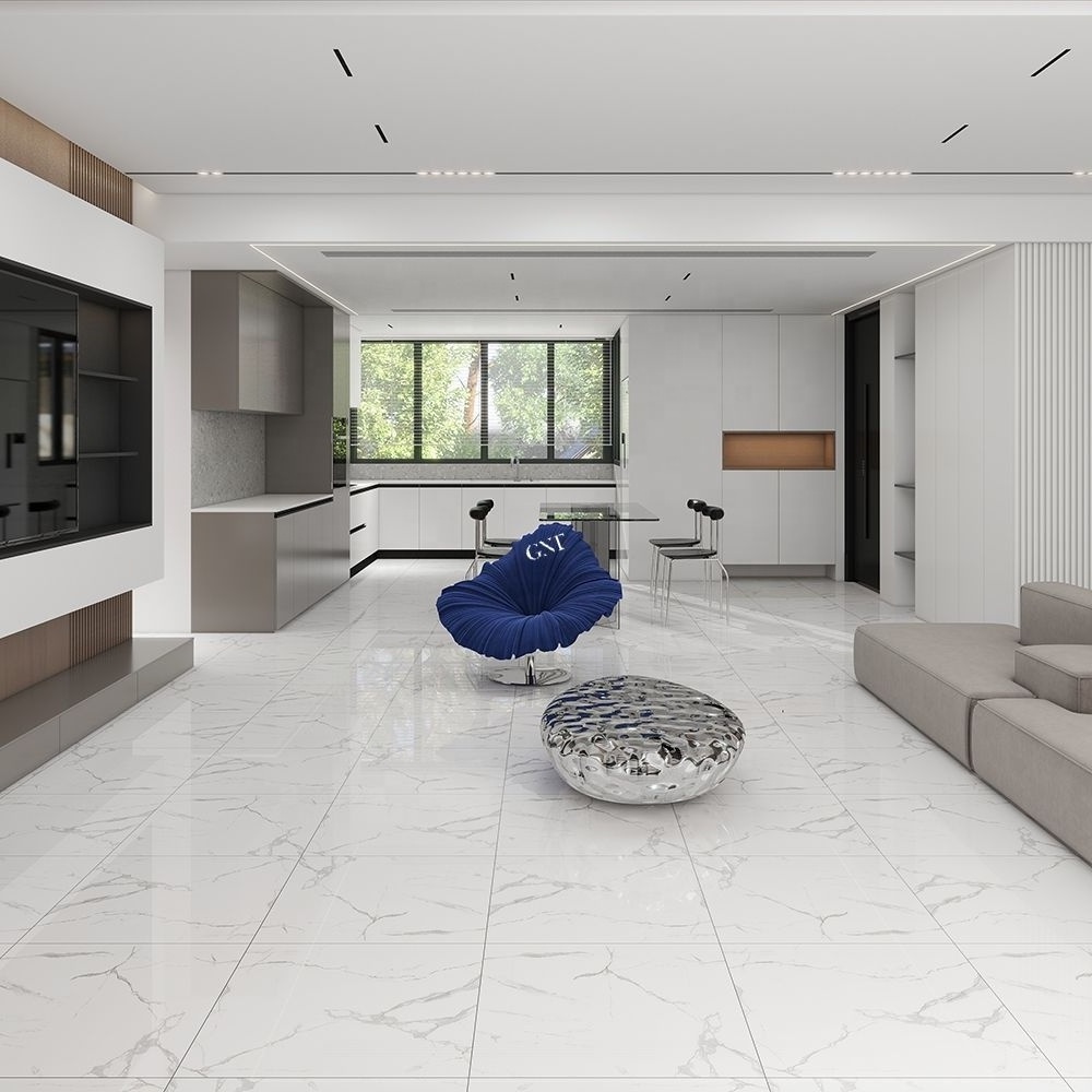 600 600 White Ceramic Tiles Flooring Floor Tile For Live Room