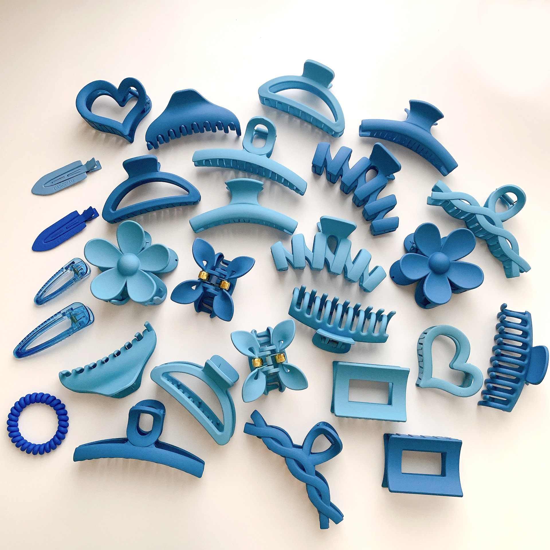 GENYA Vintage Simple Plastic Hair Claw Clips Blue Geometry hairpin wave bow shark clip Flower Hair Claw Clip Hair Jaw