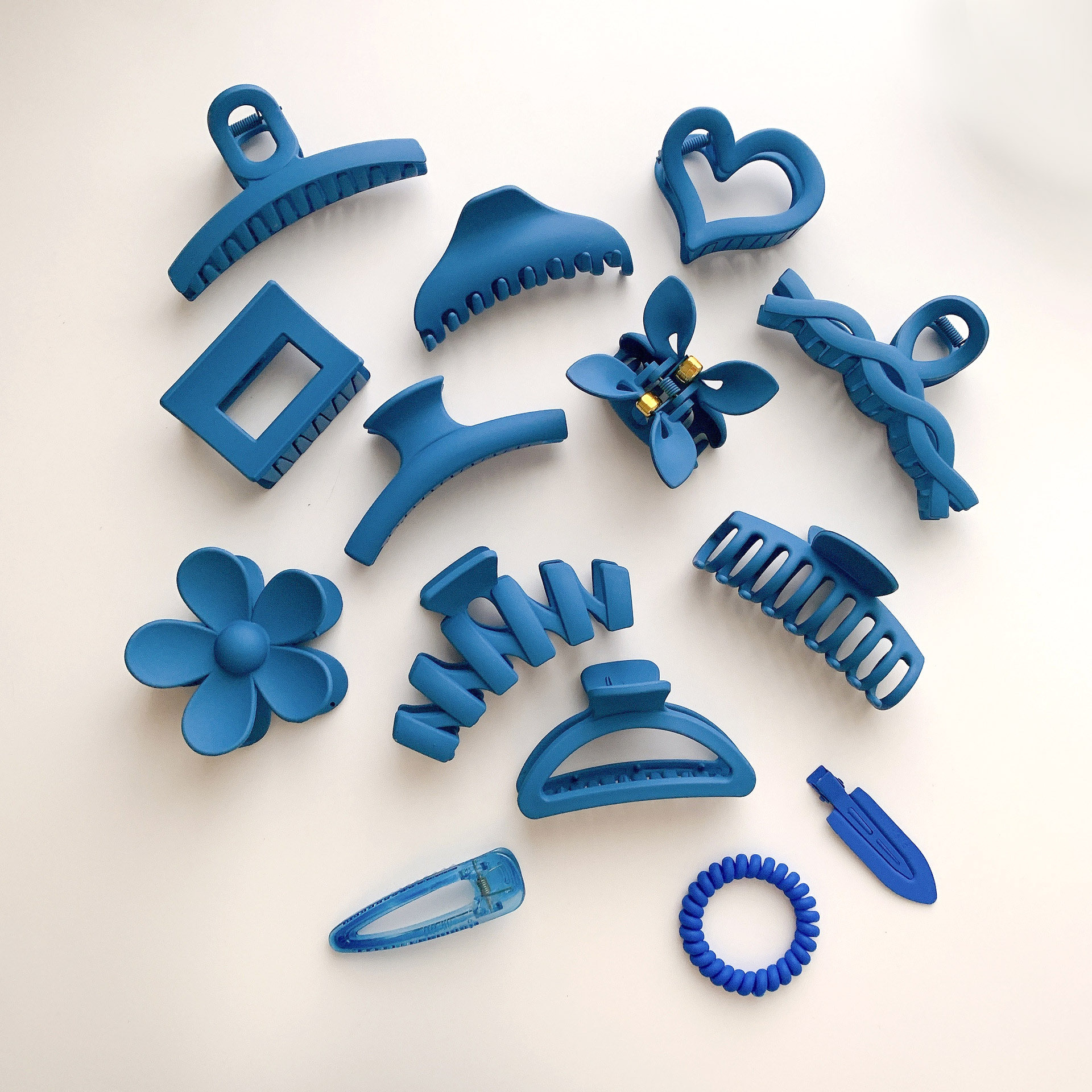 GENYA Vintage Simple Plastic Hair Claw Clips Blue Geometry hairpin wave bow shark clip Flower Hair Claw Clip Hair Jaw