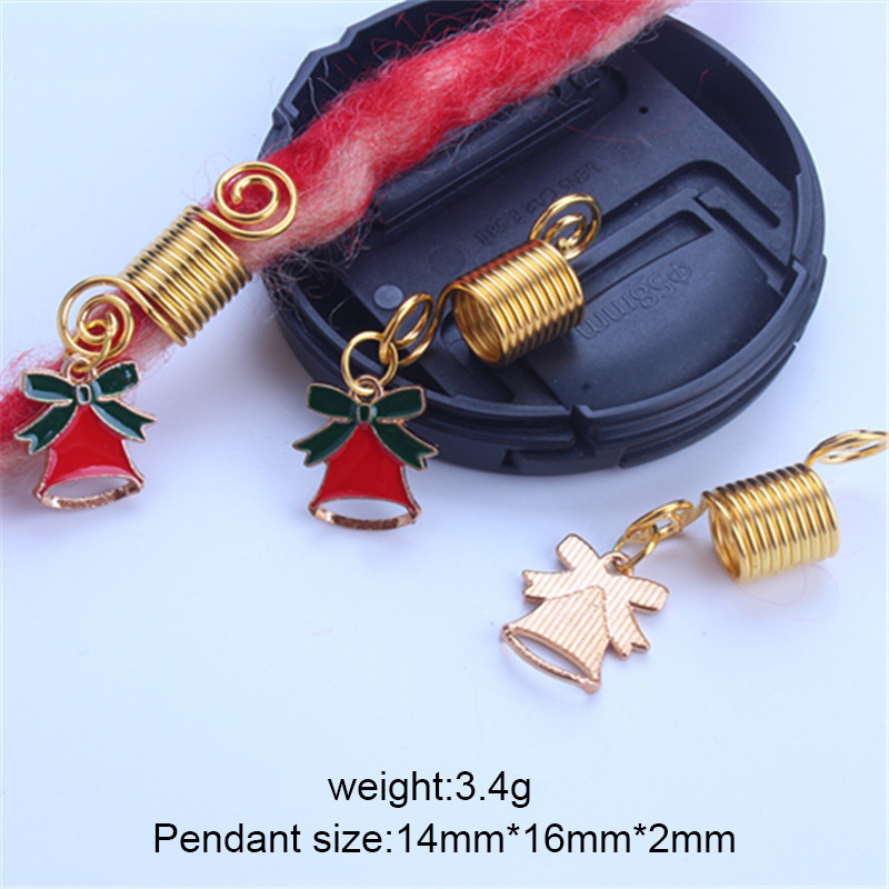 Genya New Christmas tree  Hair Jewelry Alloy Hair Braids Gold  Vicking Rings Cuffs metal Clips for Dreadlock Accessories