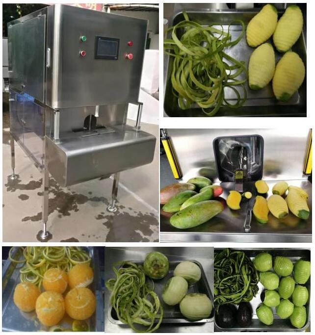 Shanghai Industrial full automatic High speed fruit peeling machine/ citrus apple orange mango peeler cutter equipment