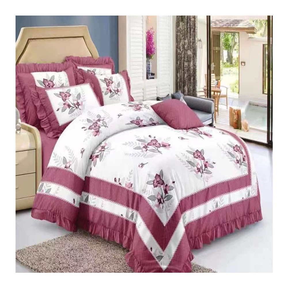 New design 100% cotton 6 pcs bedding set duvet cover for wedding Luxury wholesale quilt cotton set queen size