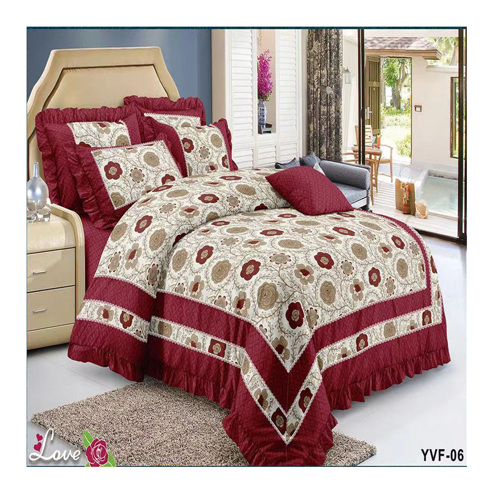 New design 100% cotton 6 pcs bedding set duvet cover for wedding Luxury wholesale quilt cotton set queen size