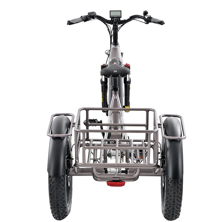 20 Inch Electric Trike Fat Tire 3 Wheel Electric Tricycle Adult Cargo Electric Bike With Basket