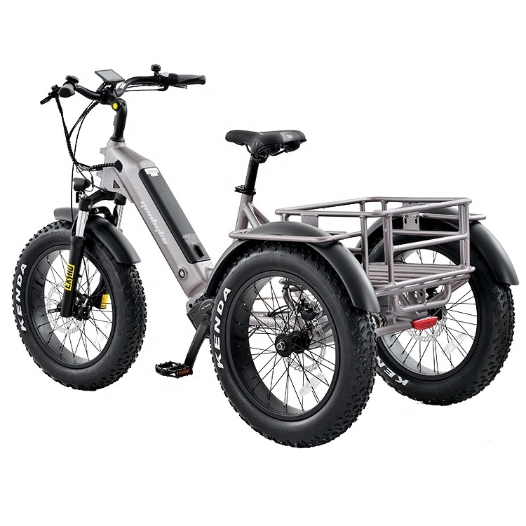 20 Inch Electric Trike Fat Tire 3 Wheel Electric Tricycle Adult Cargo Electric Bike With Basket