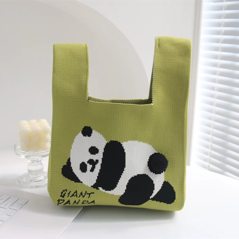 New design knit bag tote bag animal prints small capacity custom knitted tote bag