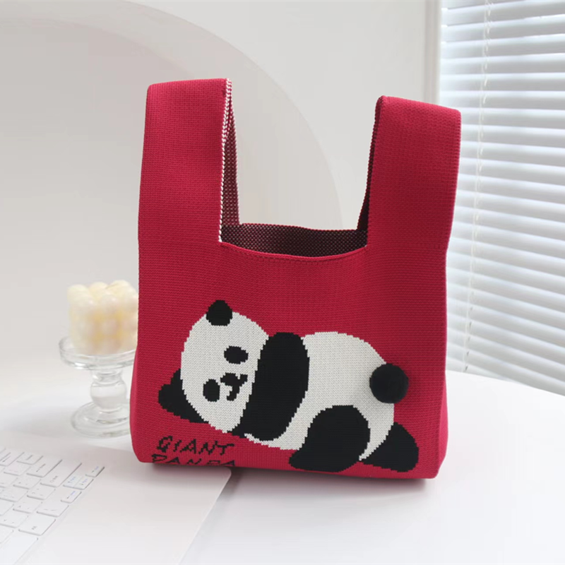 New design knit bag tote bag animal prints small capacity custom knitted tote bag