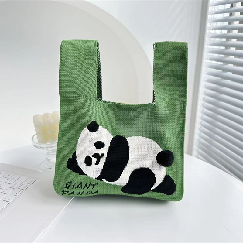 New design knit bag tote bag animal prints small capacity custom knitted tote bag