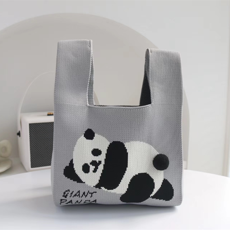 New design knit bag tote bag animal prints small capacity custom knitted tote bag