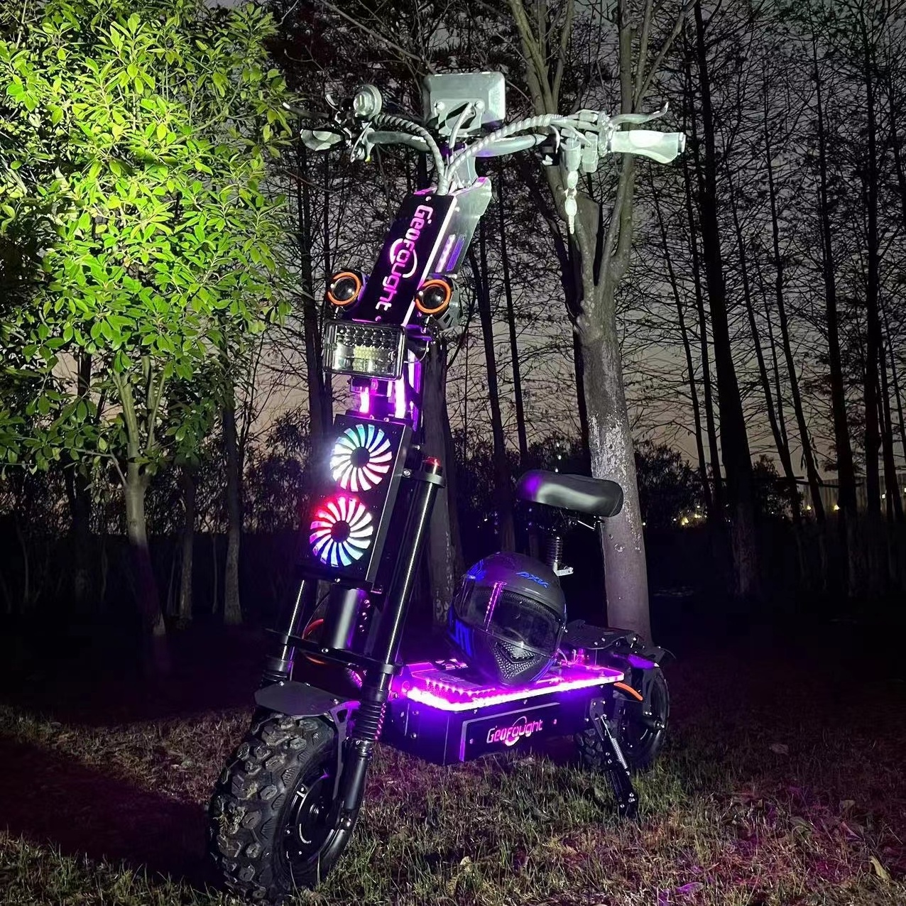 Racing dual motor Geofought 14inch Fat Tire 10000w 15000W e scooter Off Road 72v 8000w electric adult scooter With led lights