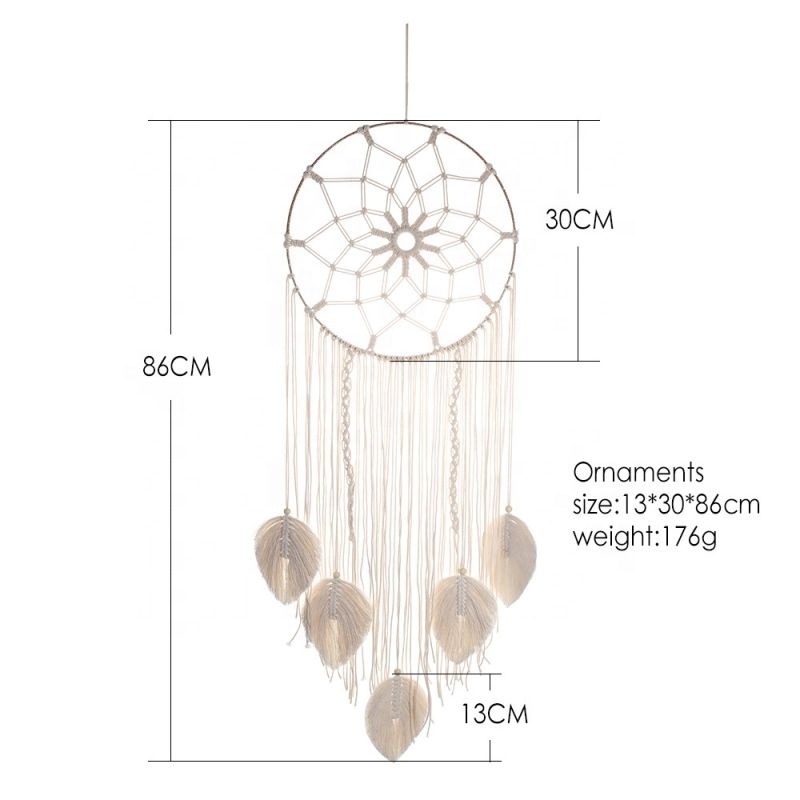 Organic Boho Macrame Tapestry Wall Hanging Dream Catcher Diy Room Decoration Kids Owl Moon Star Dream Catcher Home Decor