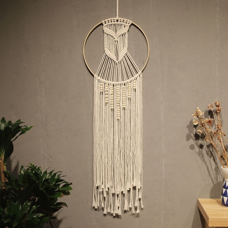 Organic Boho Macrame Tapestry Wall Hanging Dream Catcher Diy Room Decoration Kids Owl Moon Star Dream Catcher Home Decor