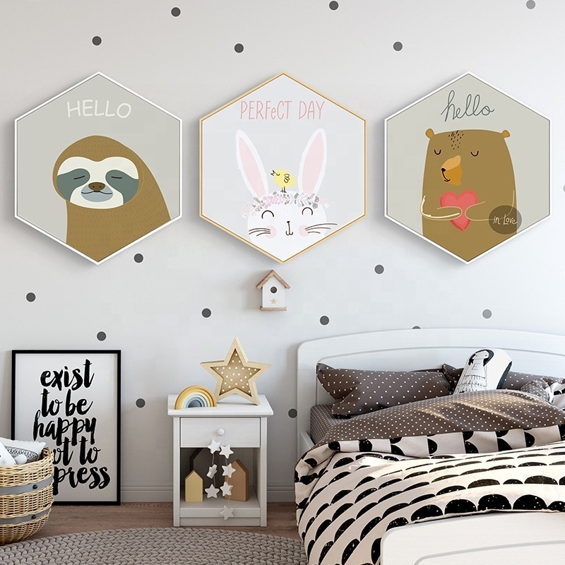 Personalized Custom Poster Nursery Art Print Animal Canvas Painting Wall Painting Picture Nordic Kid Boy Bedroom Decoration