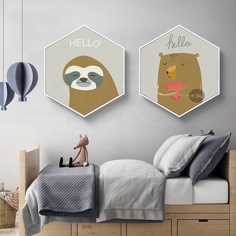 Personalized Custom Poster Nursery Art Print Animal Canvas Painting Wall Painting Picture Nordic Kid Boy Bedroom Decoration