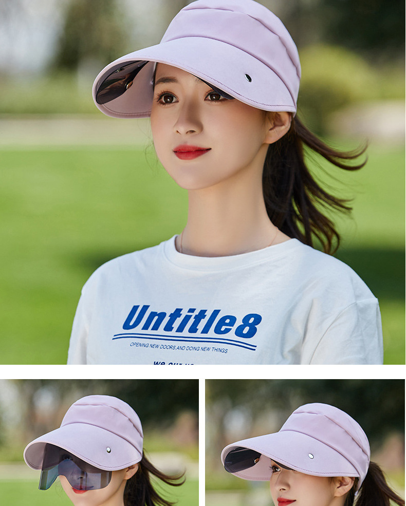 Women's open top sunshade 2021 summer new outdoor fashion with lens eaves sun hat manufacturer wholesale