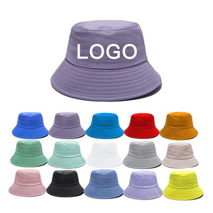 Custom sublimated 3d Embroidery Logo fisherman hat Flat Top Wide Brim Cotton foldable Vintage Denim washed bucket hat for women