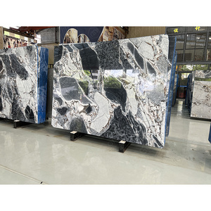 Black Tone Milky Way galaxy Marble Moulding Bathroom Decoration Alabaster Marble Tile Stone Slab