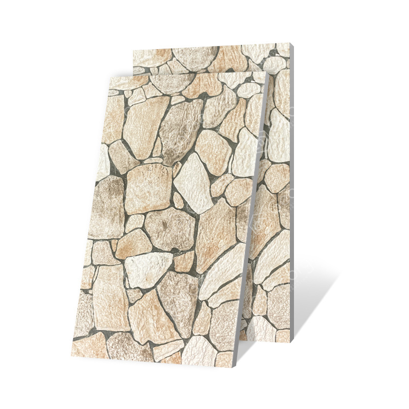 China 300x600 New Villa Stone Design Building Exterior Outside Marble Decoration Ceramic Cladding Tiles For Wall