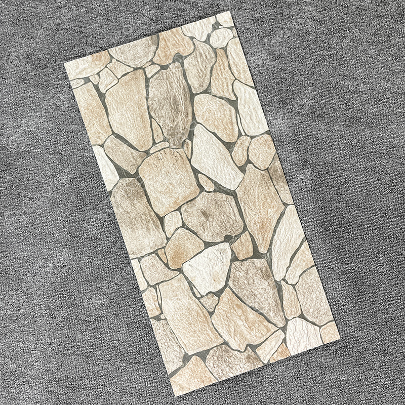 China 300x600 New Villa Stone Design Building Exterior Outside Marble Decoration Ceramic Cladding Tiles For Wall