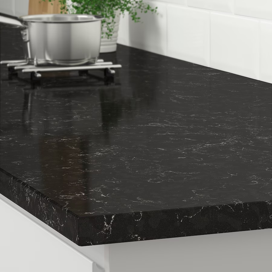 Customized Artificial Composite Stone Sparkle Quartz countertops sheet black Engineered quartz stone