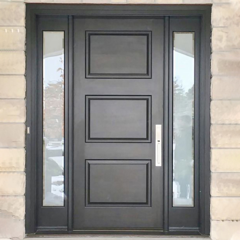 Original Factory Front Door With Sidelites Exterior Doors External Wooden Glass  Entry Door