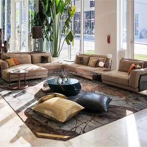 Microfiber Fabric Luxury Sectional Italian sofa Design Sofas Living Room Leather Modern style commercial Couch Sofa