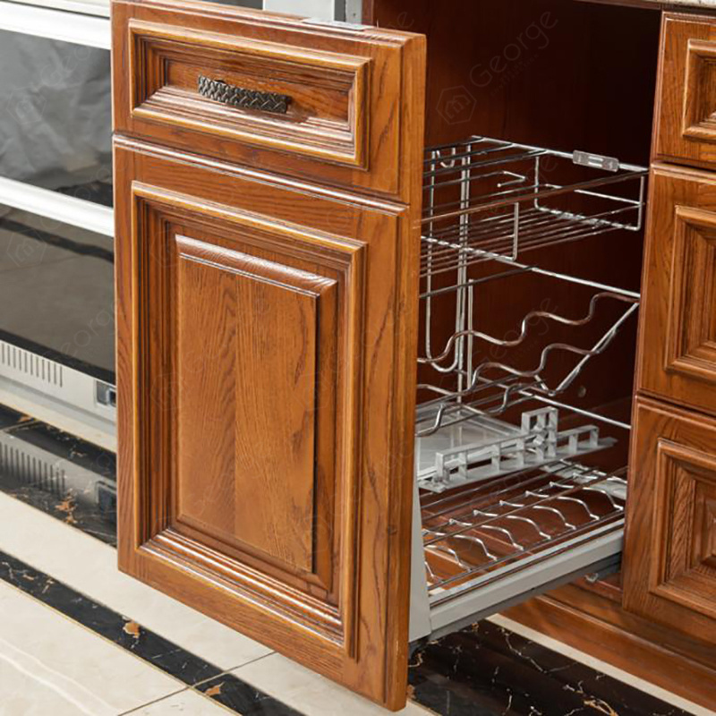 Furniture Wooden Prefab Kitchen Bathroom Cabinet Under The Sink Organizer With Accessories