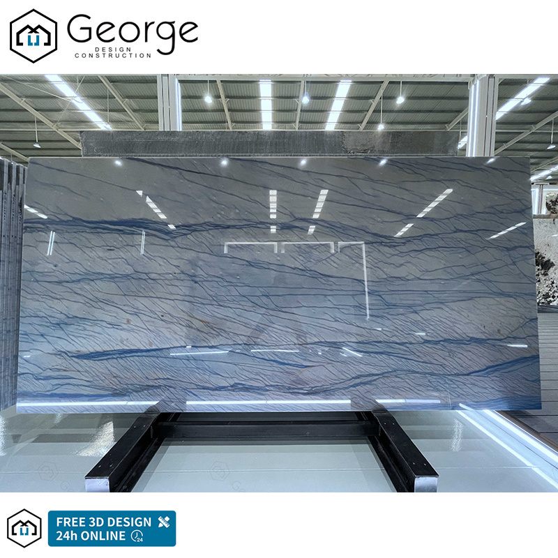 Quartzite Marble Luxury stone Blue Marble Slab Stone For Countertops For Sale