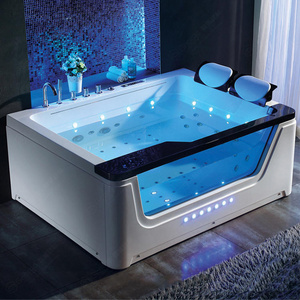 2 person whirlpool acrylic massage bathtub hotel luxury bath freestanding hydromassage