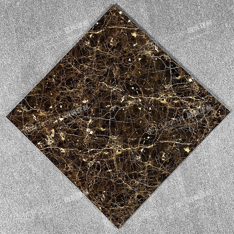 800*800mm High Quality Glazed glossy wall and floor Faux Marble Black Tiles