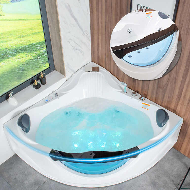 Five Stars Hotel Luxury freestanding Corner Skirted Whirlpool hydro therapy  Massage Bathtub