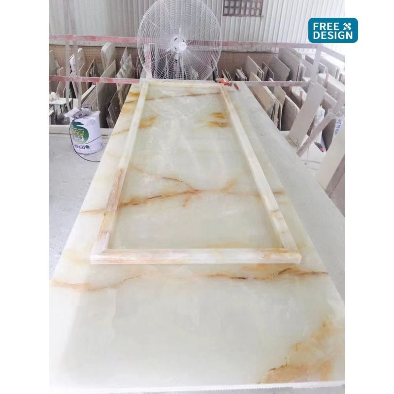 High quality Luxury interior decoration wall panels  white yellow onyx price