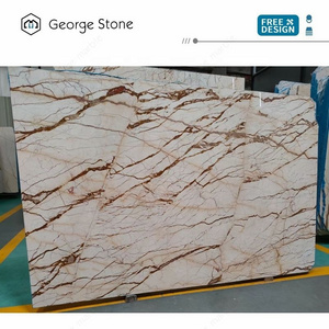 Sofitel Gold Marble Slab Countertop Polished Beige With Golden Vein Marble Slabs M-SA05F