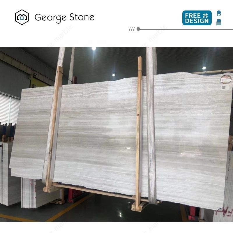 Popular Grey Wooden Marble  Cut To Size For Projects and Slab Polished Slabs TilesM-H099W