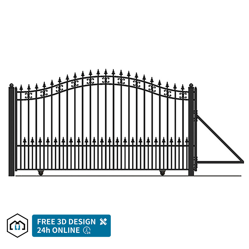 Automatic New design decorative wrought iron gate ornaments driveway gates