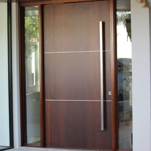 doors italy American Automatic Prehung Modern Design Exterior Entrance Solid Wooden Front Entry Door With Sidelight