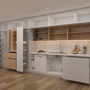 Luxury island solid surface plywood storage kitchen units set modern cabinets corner wall cabinets