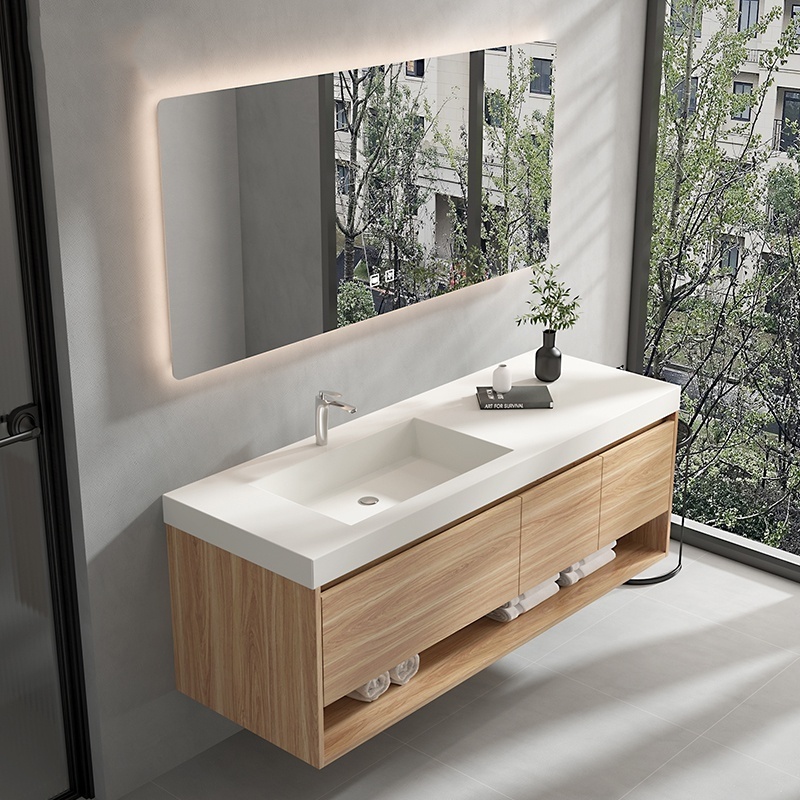 2024 New Morden Vanity automatic Bathroom Cabinets Style Waterproof Vanity Modern Bathroom Cabinet