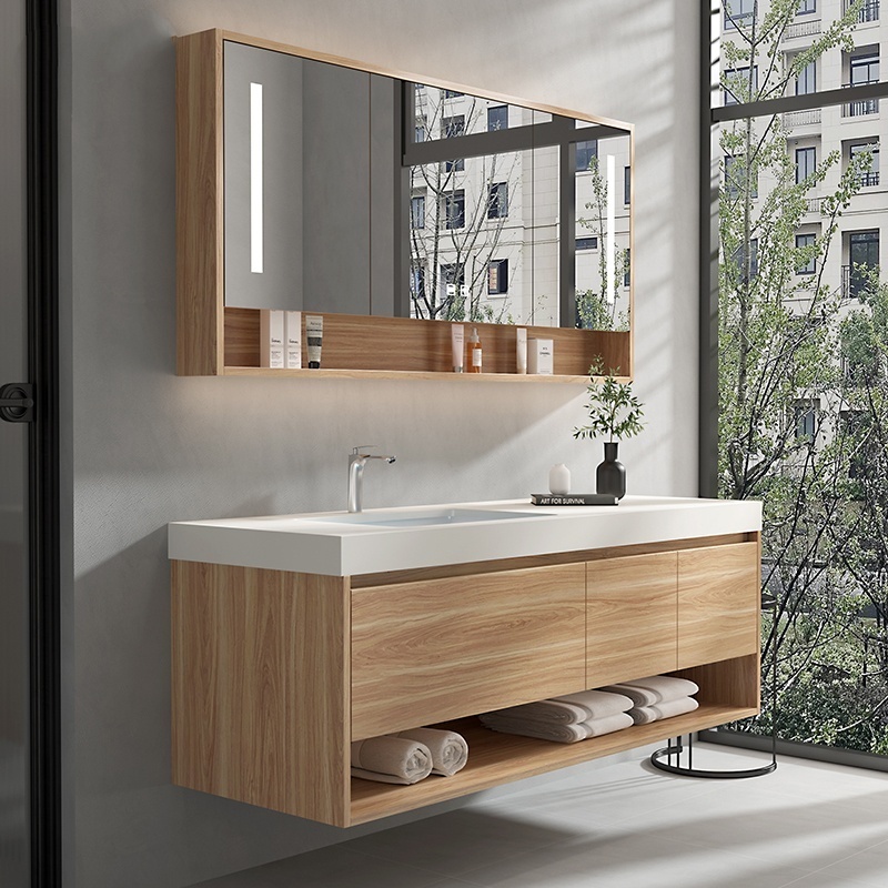 2024 New Morden Vanity automatic Bathroom Cabinets Style Waterproof Vanity Modern Bathroom Cabinet